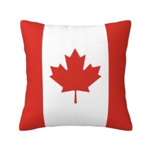 Square Throw Pillow Covers for Canada Flag Pillowcase for Canadians Couch Sofa Bedroom