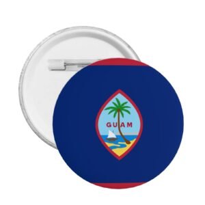 5 szt. okrągłych odznak Guam ze stojakiem na pinezki Guam, flaga Guam