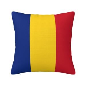 Square Throw Pillow Covers for Romania Flag Pillowcase for Romanian Couch Sofa Bedroom