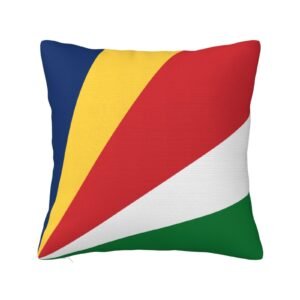 Square Throw Pillow Covers for (Seychelles) Flag Pillowcase for Seychellois Couch Sofa Bedroom