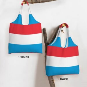 Luxembourg Canvas Tote Bags For Women Men Reusable Shopping Grocery Luxembourgian National Flag Bag