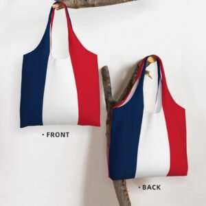 France Canvas Tote Bags For Women Men Reusable Shopping Grocery French National Flag Bag