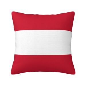 Square Throw Pillow Covers for Austria Flag Pillowcase for Austrian Couch Sofa Bedroom