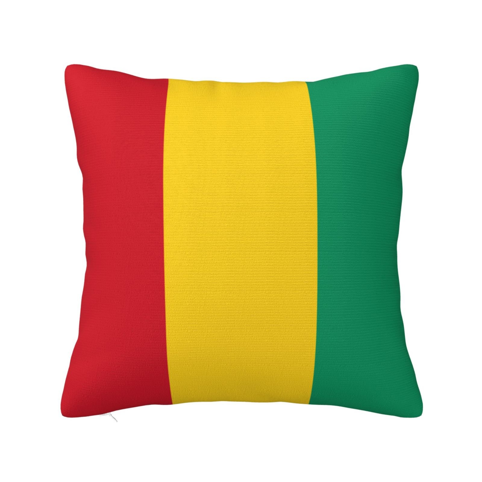 Vierkante sierkussenhoezen met de vlag van Guinee voor een Guineese bank, fauteuil of slaapkamer.