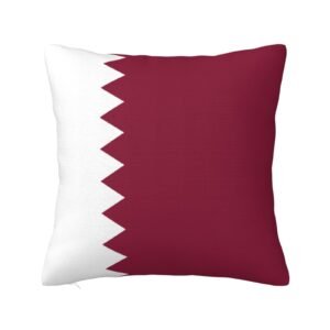 Square Throw Pillow Covers for Qatar Flag Pillowcase for Qatari Couch Sofa Bedroom