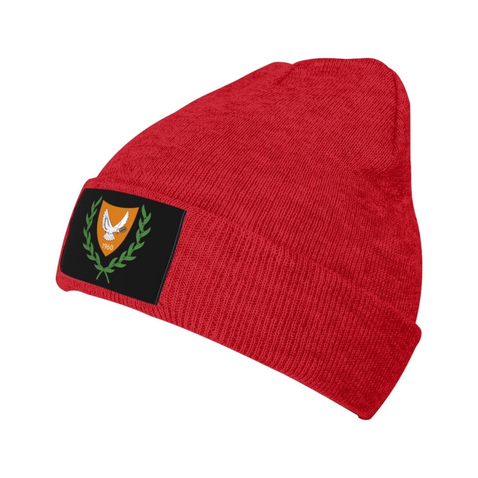 coat of arms of cyprus knit beanie hat cyprus emblem knitted cap for cypriot winter outdoor men women