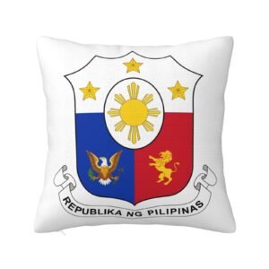 Square Throw Pillow Covers for Coat of Arms of Philippines National Emblem Pillowcase for Filipino Couch Sofa Bedroom