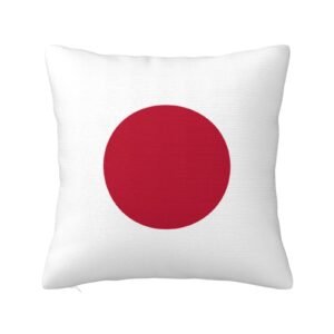 Square Throw Pillow Covers for Japan Flag Pillowcase for Japanese Couch Sofa Bedroom