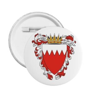 5 stuks ronde badges met het wapen van Bahrein, ter ondersteuning van het Bahreinse embleem, speldjes met Bahreinse decoratie.