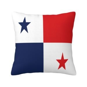 Square Throw Pillow Covers for Panama Flag Pillowcase for Panamanian Couch Sofa Bedroom