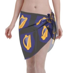 Women Short Sarongs Beach Wrap Ireland Emblem for Irish Swimsuit Short Skirt Chiffon Scarf