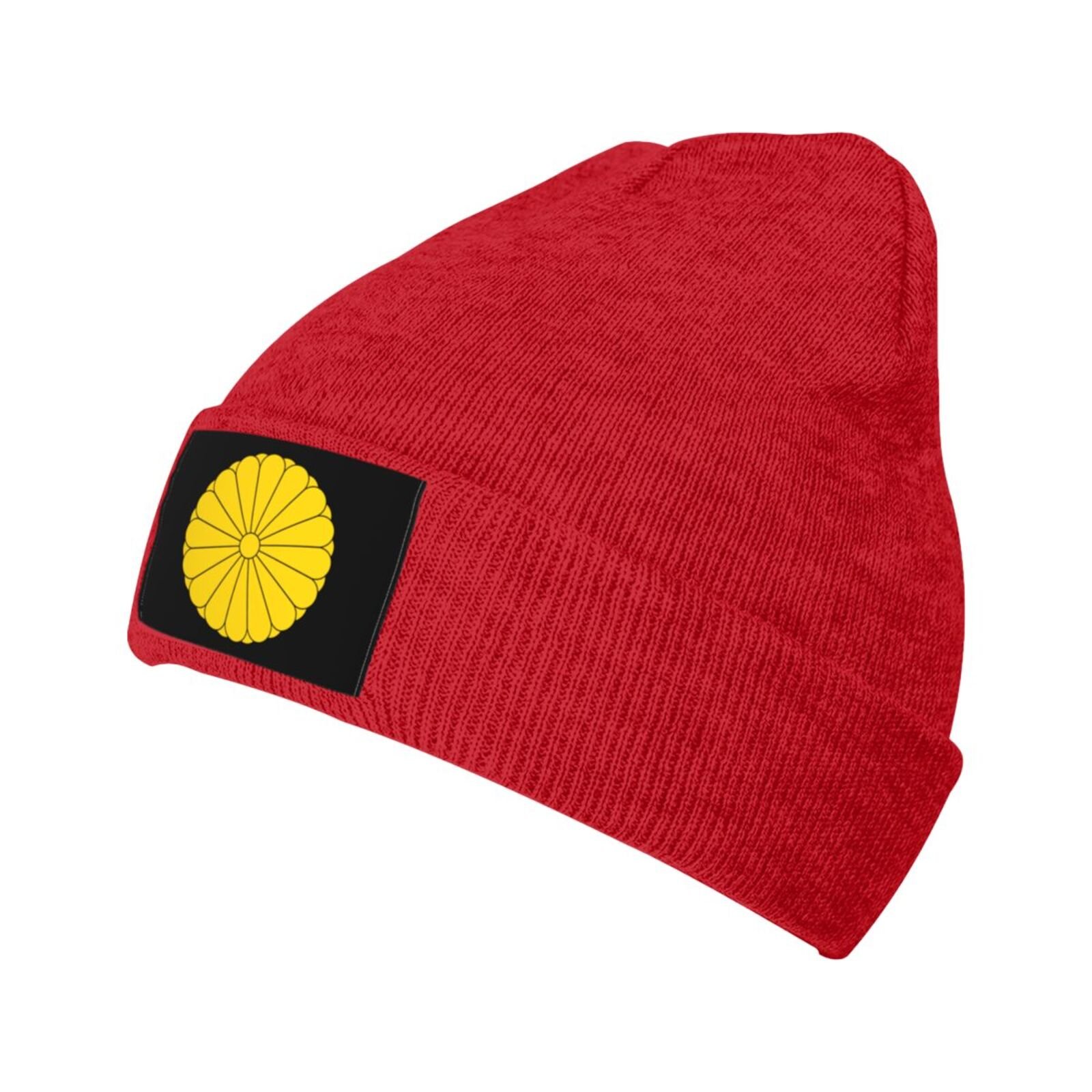 coat of arms of japan knit beanie hat japan emblem knitted cap for japanese winter outdoor men women