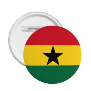 5 insignias redondas de Ghana con soporte para pin de Ghana, decoración de bandera ghanesa.