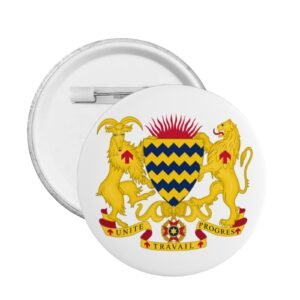 5Pcs Coat of Arms of Chad Round Badge Support Chad Emblem Pin Chadian Decor