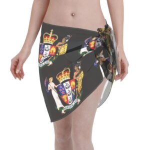 Women Short Sarongs Beach Wrap Newzealand Emblem for Newzealander Swimsuit Short Skirt Chiffon Scarf