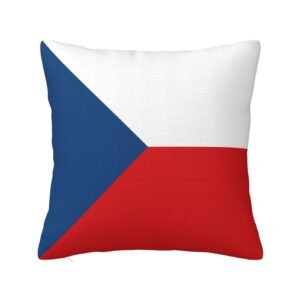 Square Throw Pillow Covers for Czech Flag Pillowcase for Czech Couch Sofa Bedroom