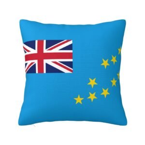 Square Throw Pillow Covers for Tuvalu Flag Pillowcase for Tuvaluan Couch Sofa Bedroom