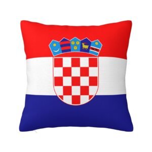 Square Throw Pillow Covers for (Croatia) Flag Pillowcase for Croatian Couch Sofa Bedroom