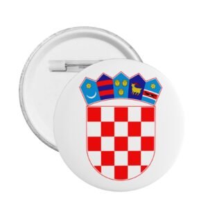 5 insignias redondas con el escudo de armas de Croacia, emblemas y decoraciones croatas.
