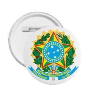 5 insignias redondas con el escudo de armas de Brasil, emblema de Brasil, decoraciones brasile?as.