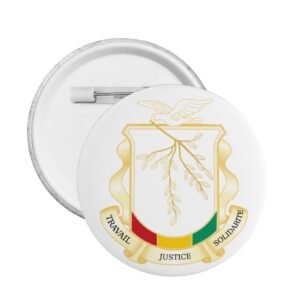 5 stuks ronde badges met het wapen van Guinee, ondersteuning voor het Guinee-embleem, speldje met Guinee-motief.