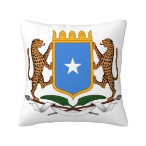 Square Throw Pillow Covers for Coat of Arms of Somalia National Emblem Pillowcase for Somali Couch Sofa Bedroom