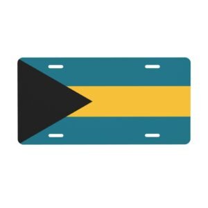 Bahamas Flag License Plate Bahamian Decorative Car Plate Front Back Cover Metal Aluminum 6x12 Inch 4 Holes