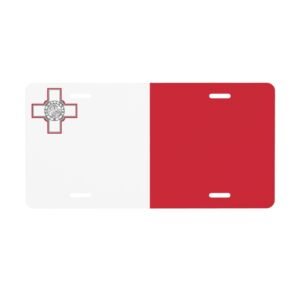 Tablica rejestracyjna z flagą Malty, dekoracyjna tablica samochodowa z przodu i z tyłu, metalowa, aluminiowa, 6x12 cali, 4 otwory