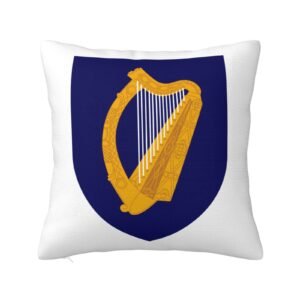 Square Throw Pillow Covers for Coat of Arms of Ireland National Emblem Pillowcase for Irish Couch Sofa Bedroom