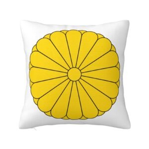 Square Throw Pillow Covers for Coat of Arms of Japan National Emblem Pillowcase for Japanese Couch Sofa Bedroom