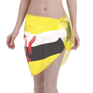 Brunei Women Short Sarongs Beach Wrap for Bruneian Swimsuit Short Skirt Chiffon Scarf