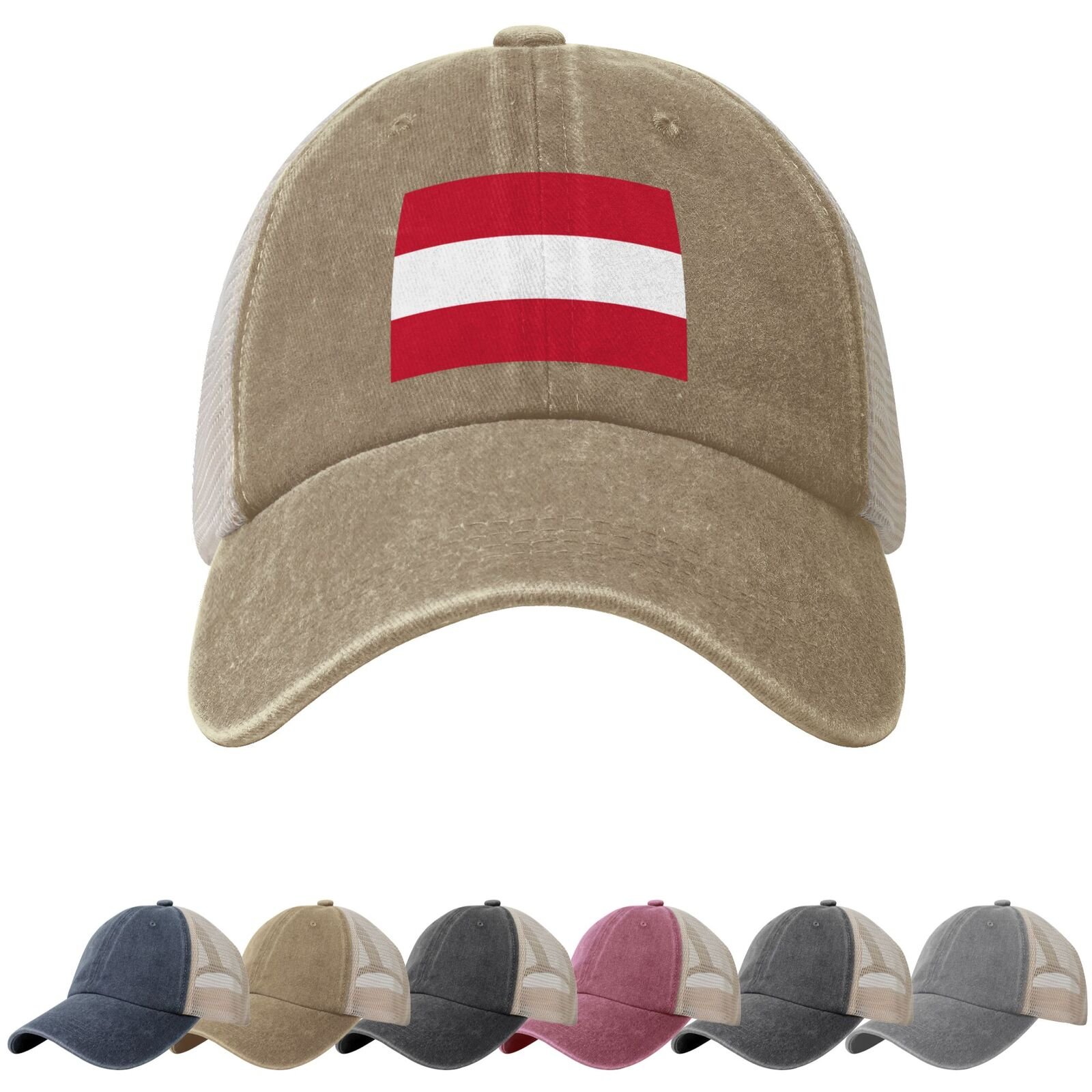 Austria Flag Sun Hats for Men Women Flag of Austria Cowboy Mesh Baseball Cap Austrian Trucker Hat - Image 5