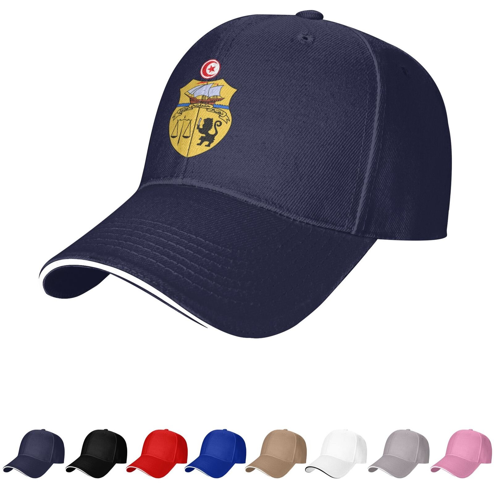 tunisia emblem hat tunisian caps for men women coat of arms of tunisia baseball cap trucker dad hat