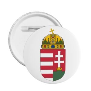 5 insignias redondas con el escudo de armas de Hungría, emblema de Hungría, decoraciones húngaras.