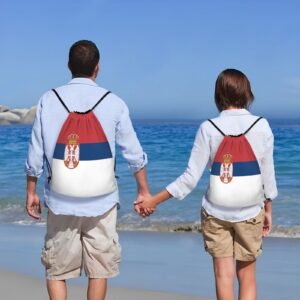 Serbia Drawstring Backpack Yoga Beach Sackpack Lightweight Gym Sports String Serbian Bag Outdoor Decor