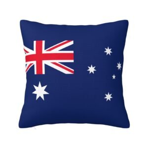Square Throw Pillow Covers for Australia Flag Pillowcase for Australian Couch Sofa Bedroom