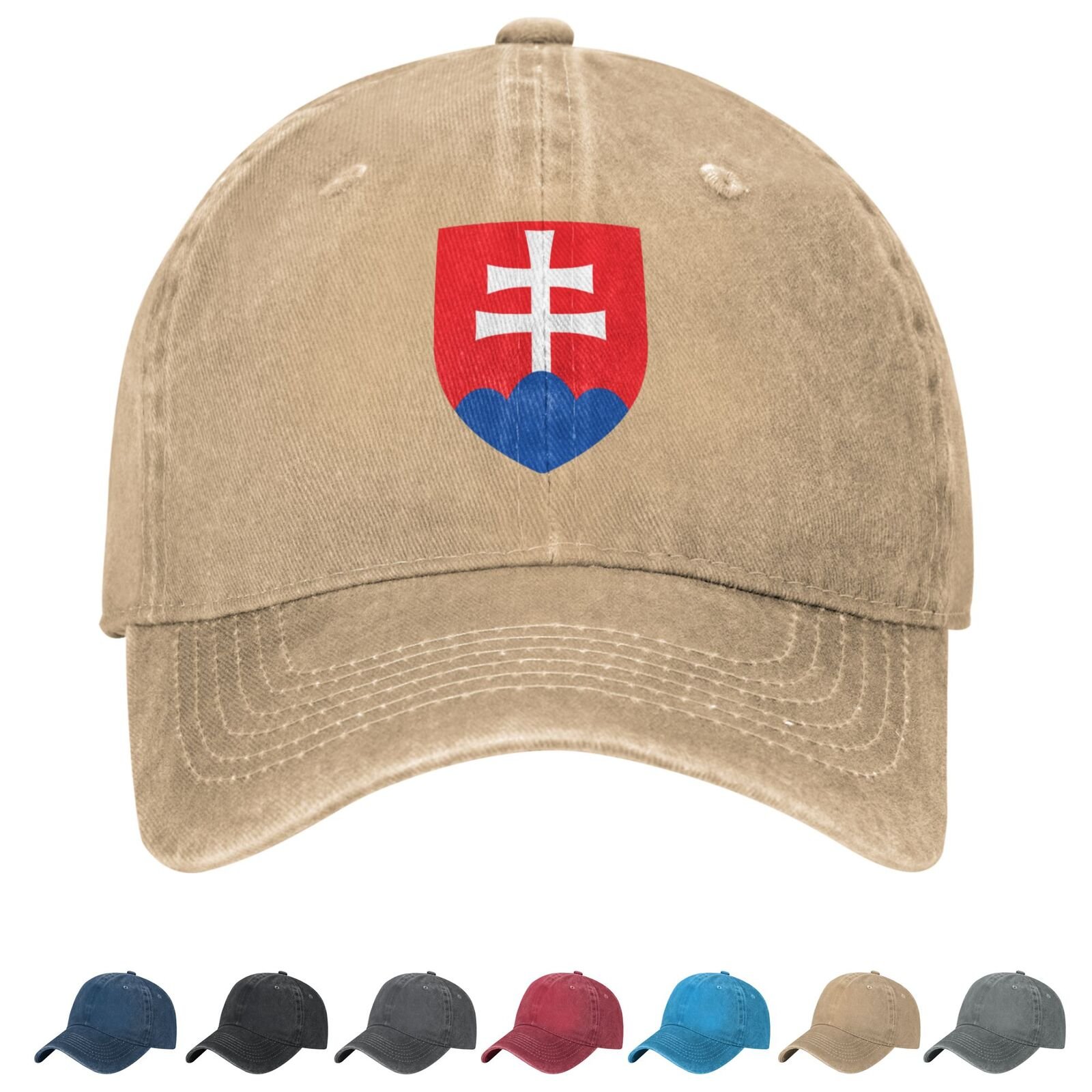 Stemma della Slovacchia Cappello da baseball in denim Cappello da camionista slovacco casual unisex vintage regolabile con bandiera nera - Image 7