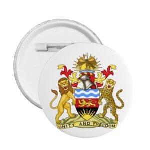 5 stuks ronde badges met het wapen van Malawi ter ondersteuning van Malawi, embleemspeldjes, Malawische decoratie