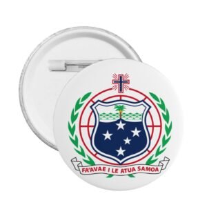 5 stuks ronde badges met het wapen van Samoa, ondersteuning voor het Samoaanse embleem, speldjes, Samoaanse decoratie