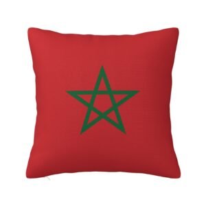 Square Throw Pillow Covers for (Morocco) Flag Pillowcase for Moroccan Couch Sofa Bedroom