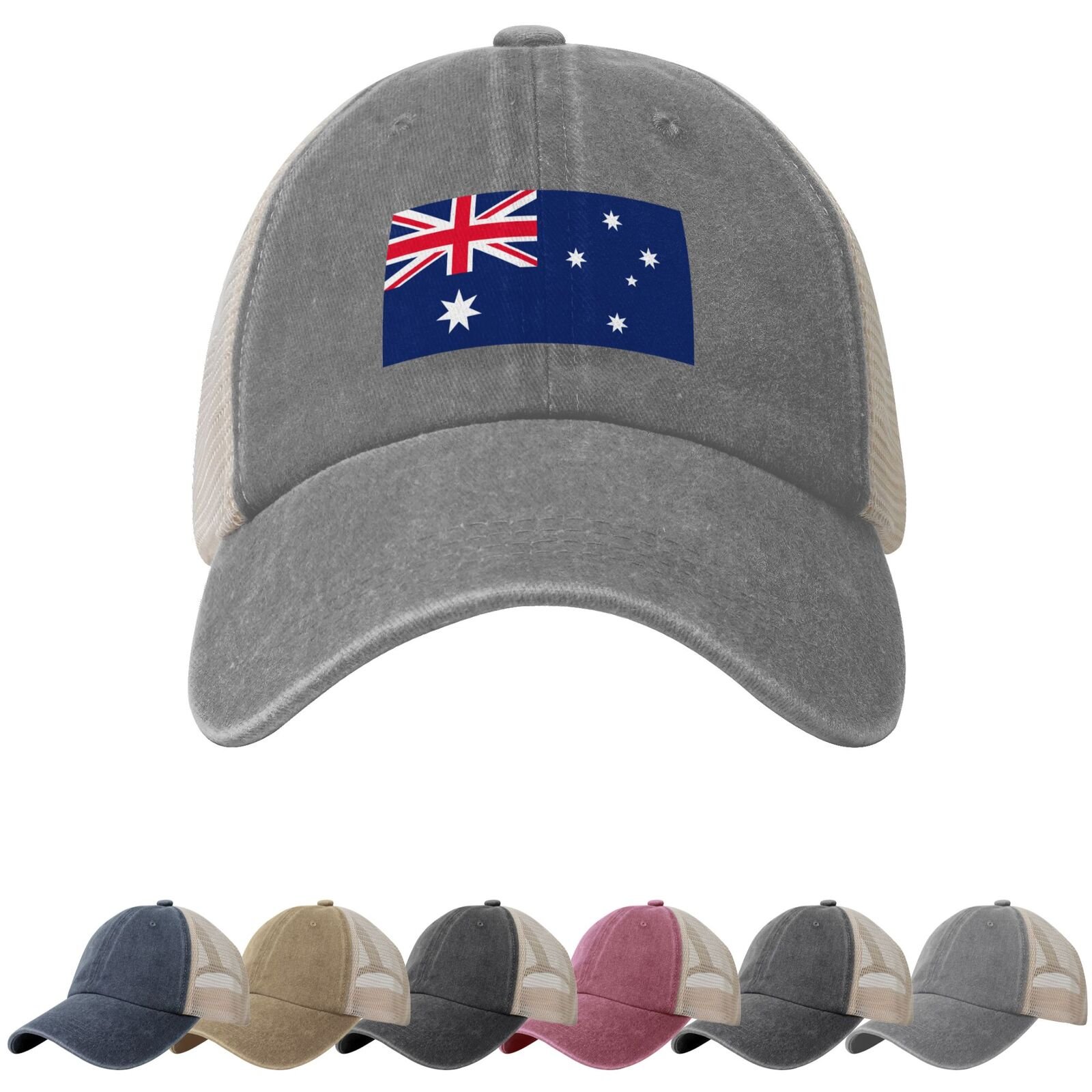 Australia Flag Sun Hats for Men Women Flag of Australia Cowboy Mesh Baseball Cap Australian Trucker Hat - Image 6