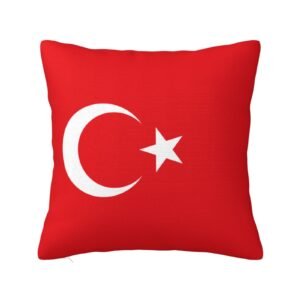 Square Throw Pillow Covers for Turkey Flag Pillowcase for Turks Couch Sofa Bedroom