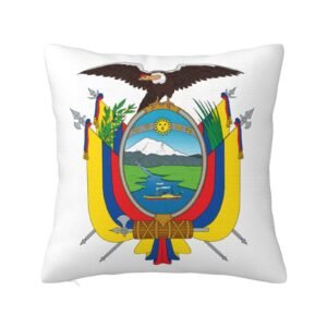 Square Throw Pillow Covers for Coat of Arms of Ecuador National Emblem Pillowcase for Ecuadorian Couch Sofa Bedroom