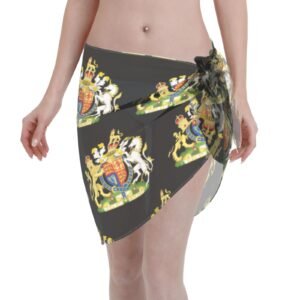 Women Short Sarongs Beach Wrap United Kingdom Emblem for British Swimsuit Short Skirt Chiffon Scarf