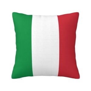 Square Throw Pillow Covers for Italy Flag Pillowcase for Italian Couch Sofa Bedroom
