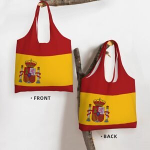Torby płócienne z Hiszpanii dla kobiet i mężczyzn, wielokrotnego użytku, na zakupy, z flagą Hiszpanii