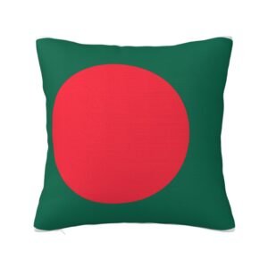 Square Throw Pillow Covers for Bangladesh Flag Pillowcase for Bangladeshi Couch Sofa Bedroom