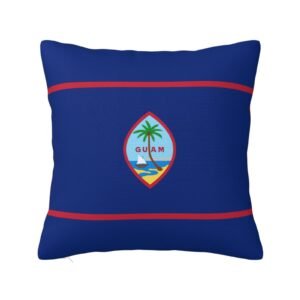 Square Throw Pillow Covers for Guam Flag Pillowcase for Guamanian Couch Sofa Bedroom