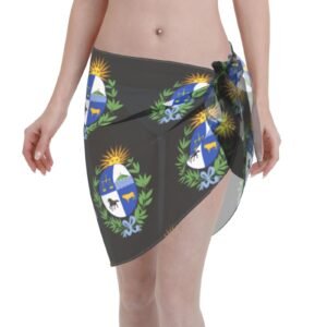 Women Short Sarongs Beach Wrap Uruguay Emblem for Uruguayan Swimsuit Short Skirt Chiffon Scarf