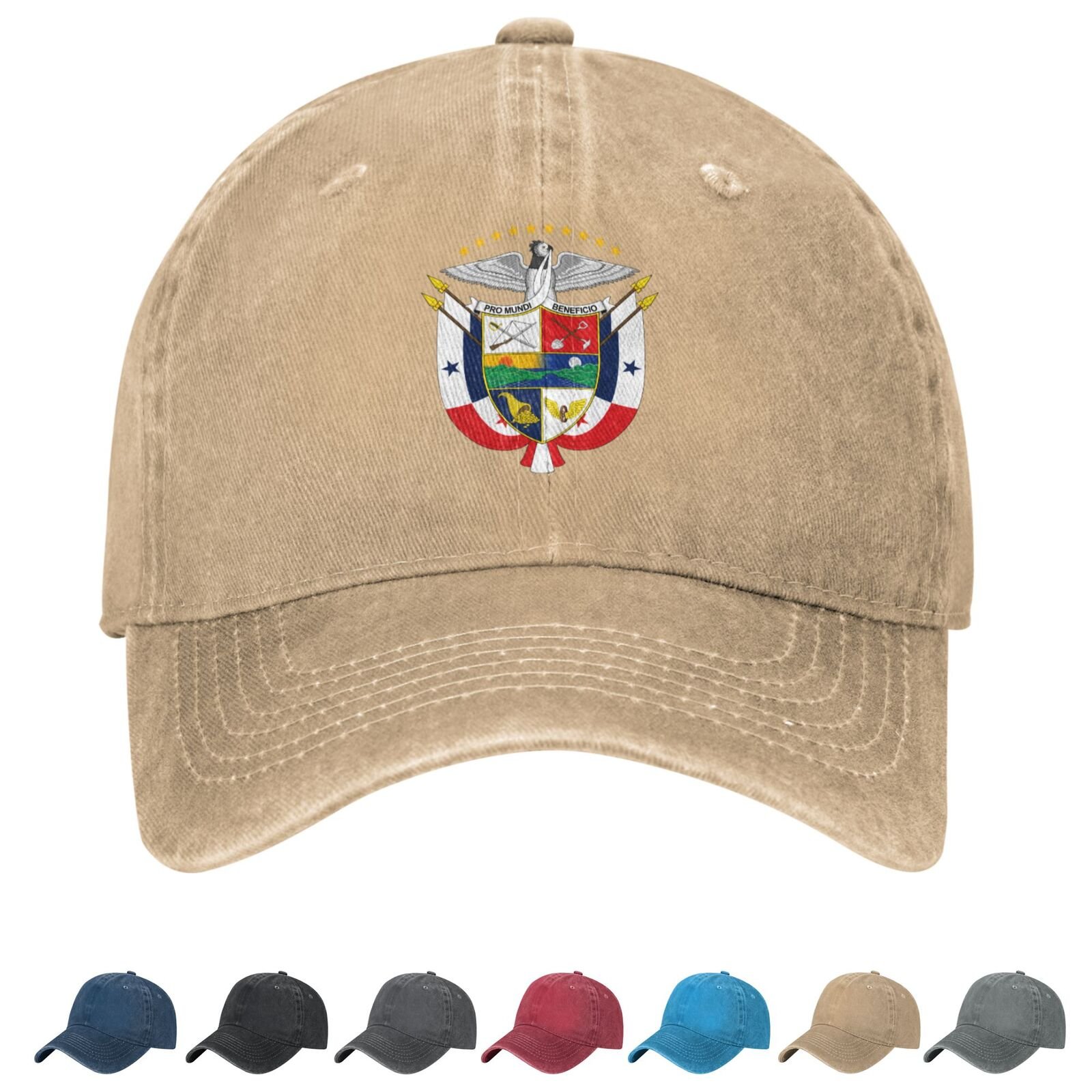 Coat of arms of Panama Denim Baseball Cap Panamanian Casual Unisex Vintage Adjustable Flag Trucker Hat Black - Image 7